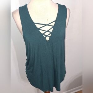 Filly Flair/ Deep Teal Crisscross Tank Top- W Sz Medium